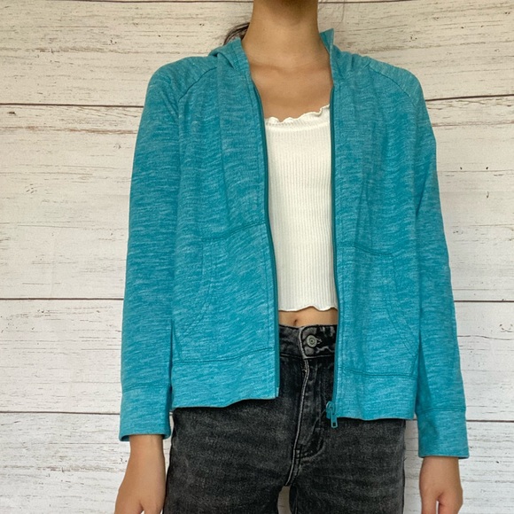 blue/teal zip up hoodie! - Picture 3 of 3